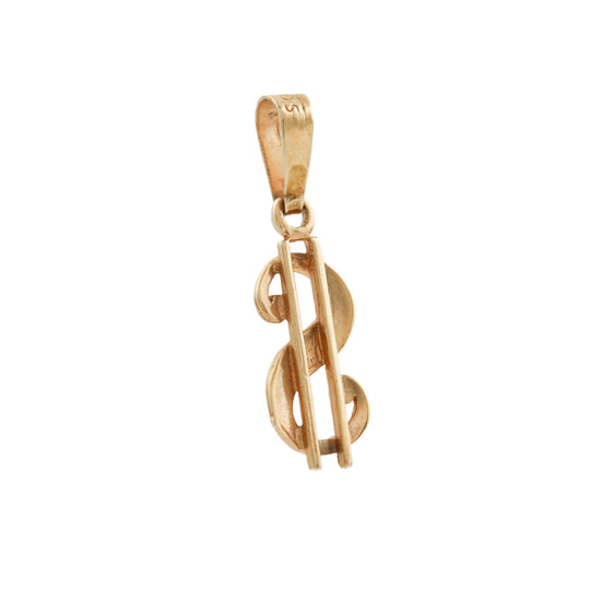 Micro 10k Gold x Dollar Sign Charm Pendant - Kingdom Jewelry