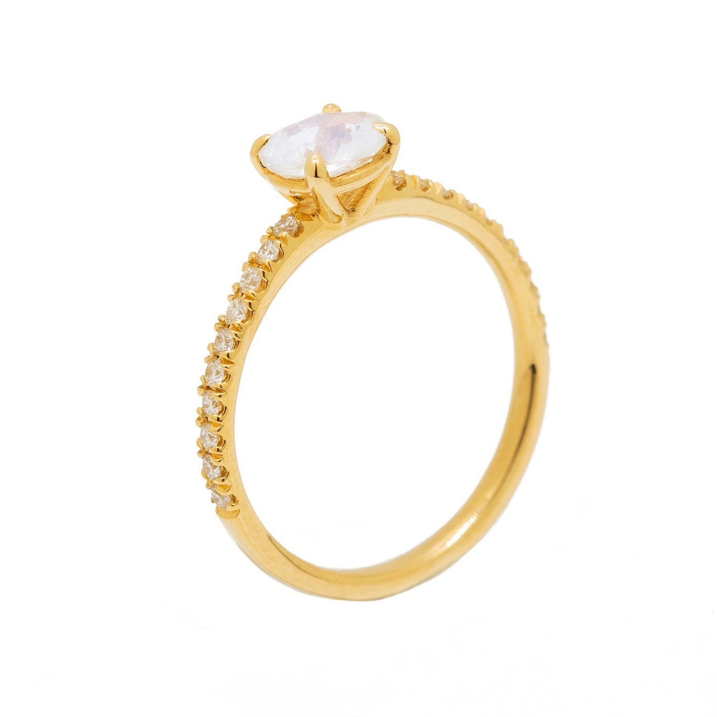 Moonstone & Diamond Engagement Ring - Kingdom Jewelry