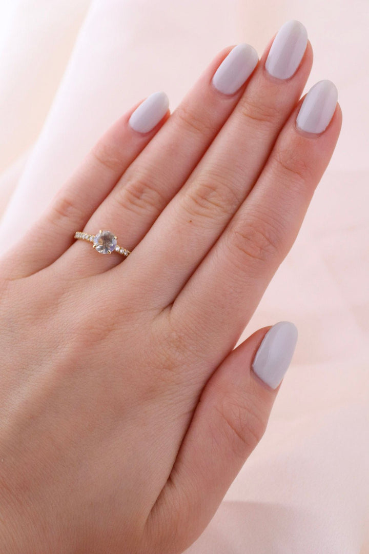 Moonstone & Diamond Engagement Ring - Kingdom Jewelry