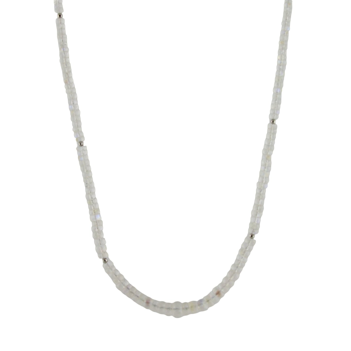 Moonstone x Silver Beaded Necklace - Kingdom Jewelry