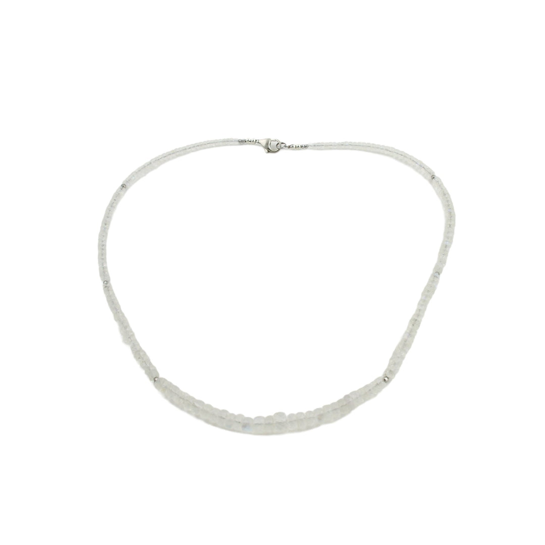 Moonstone x Silver Beaded Necklace - Kingdom Jewelry