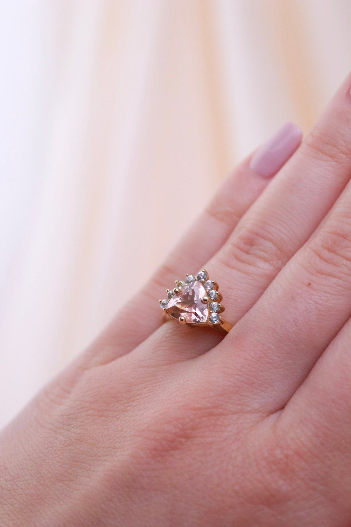 Morganite Sapphire Engagement Ring - Kingdom Jewelry