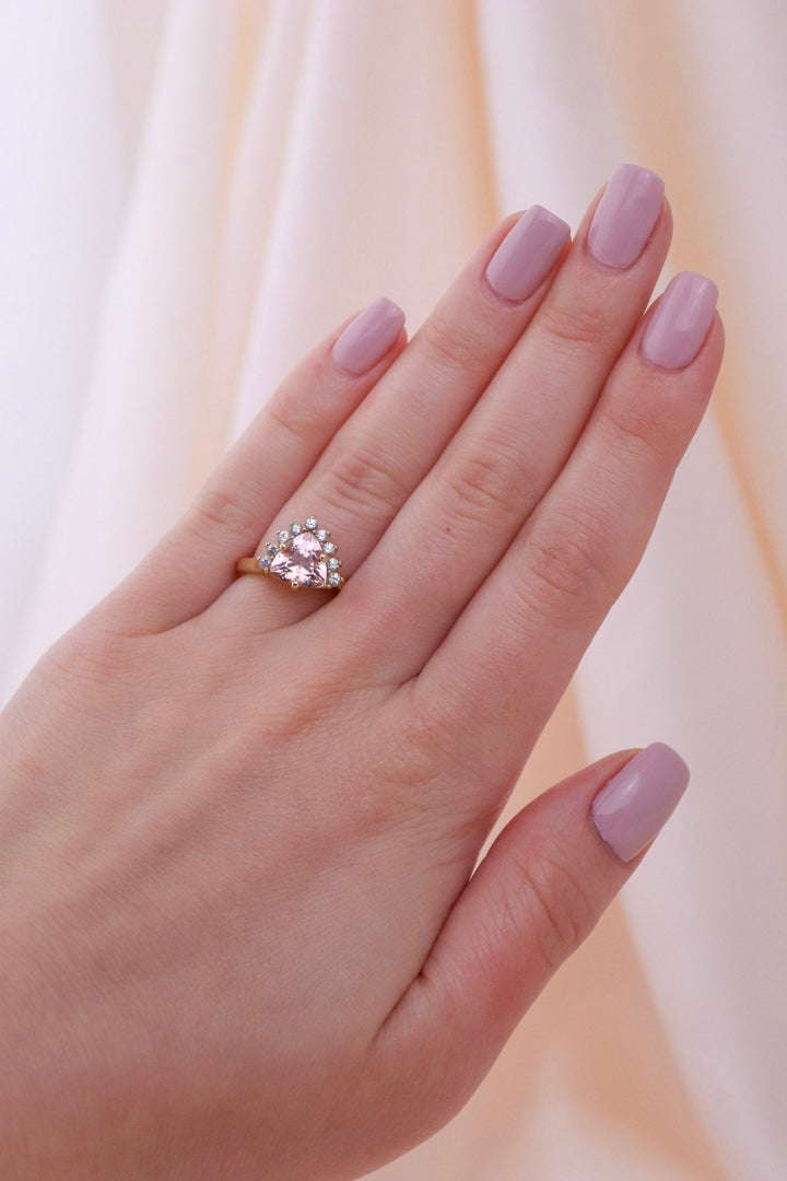 Morganite Sapphire Engagement Ring - Kingdom Jewelry
