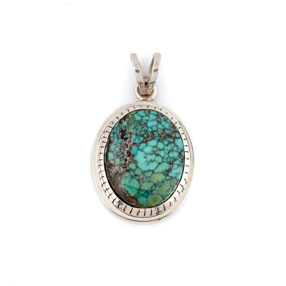 Mossy Hubei Turquoise Pendant - Kingdom Jewelry