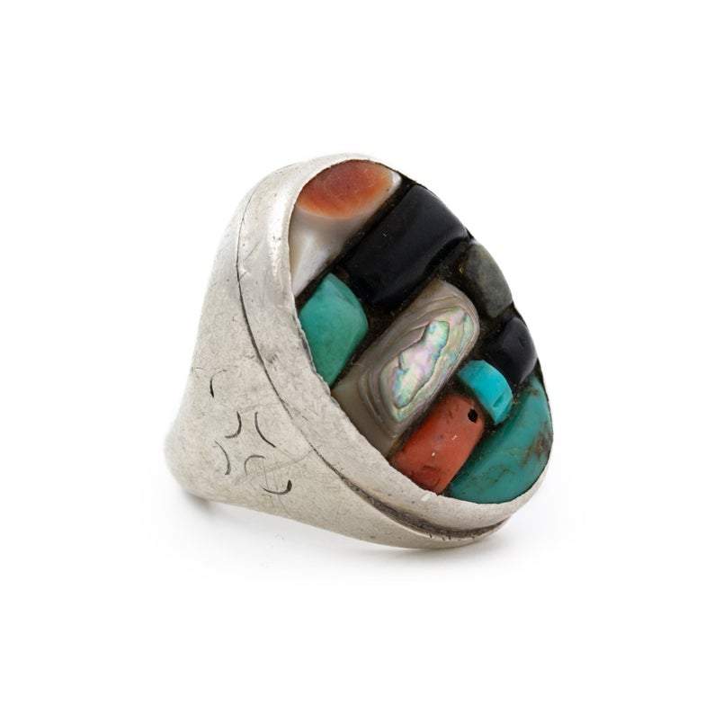 Multi-Stone Cobblestone Zuni Inlay Ring - Kingdom Jewelry