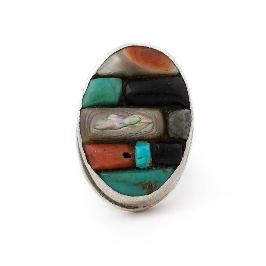 Multi-Stone Cobblestone Zuni Inlay Ring - Kingdom Jewelry