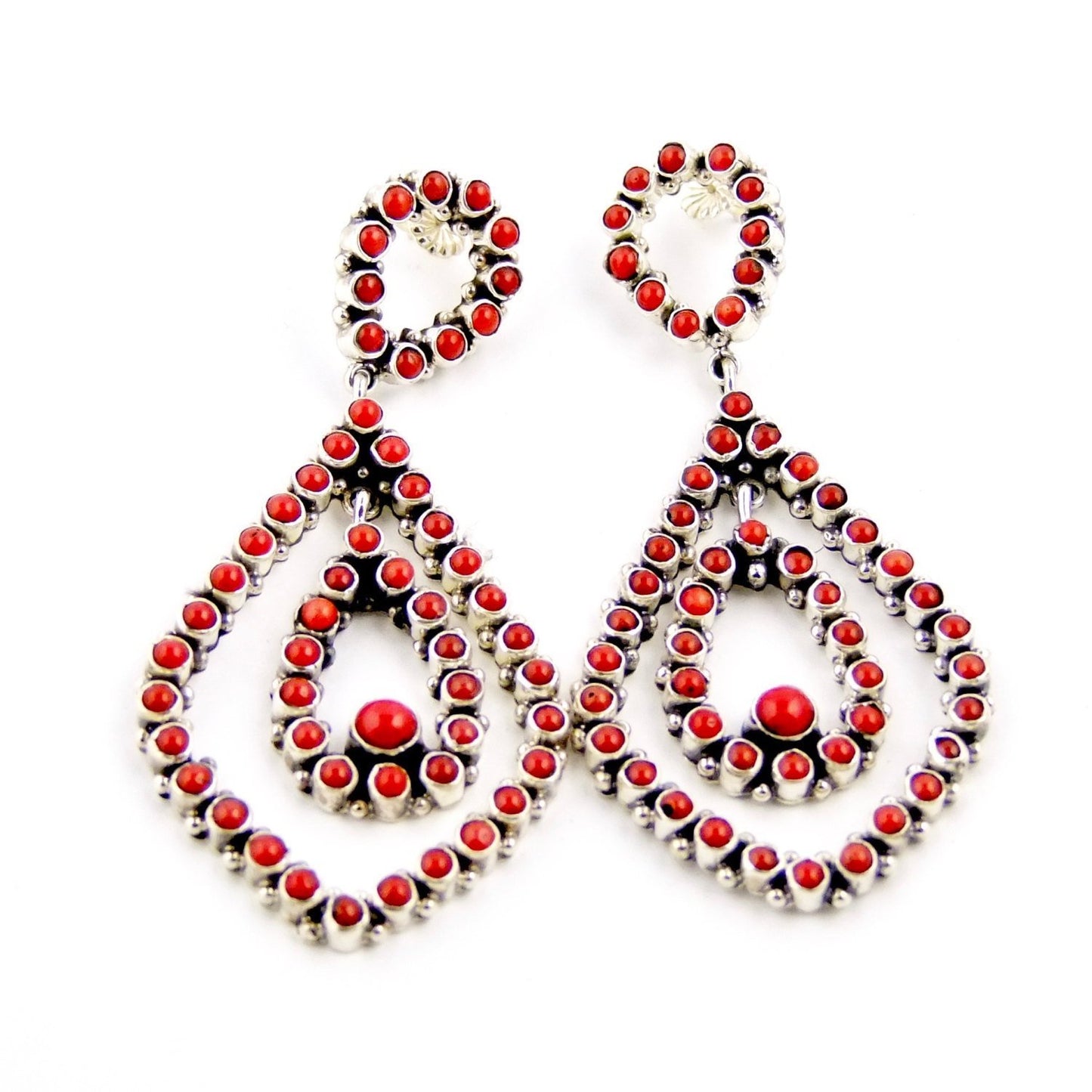 Multi Stone Coral Earrings - Kingdom Jewelry