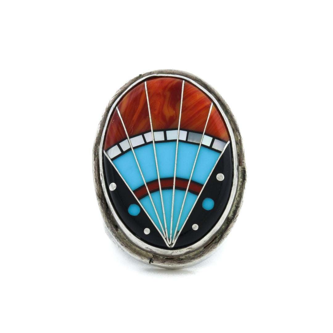 Multi-Stone Mosaic Zuni Inlay Ring - Kingdom Jewelry