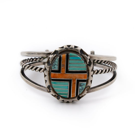Multi-Stone Zuni Inlay Cuff - Kingdom Jewelry