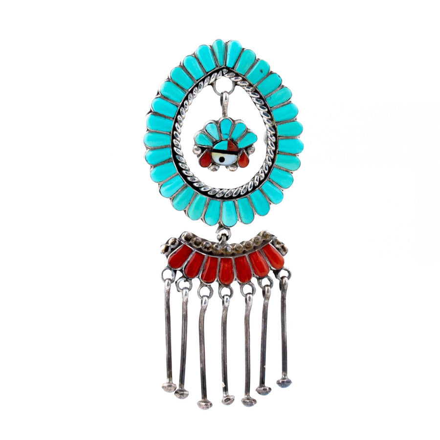 Multi-Stone Zuni Tasselled Pendant - Kingdom Jewelry