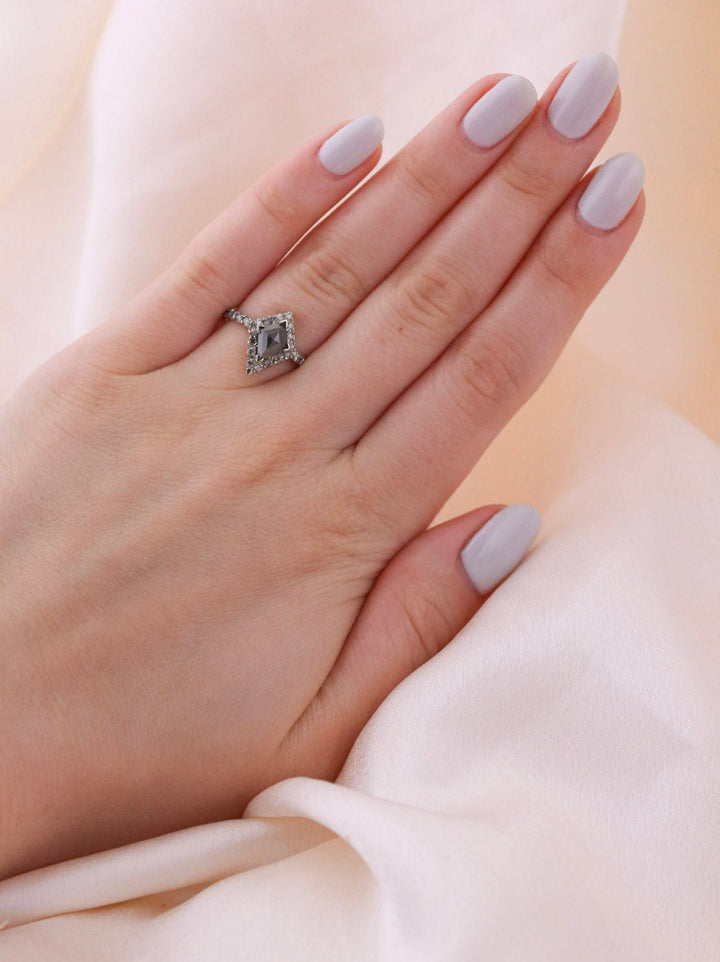 Nashira Salt & Pepper Diamond Engagement Ring - Kingdom Jewelry