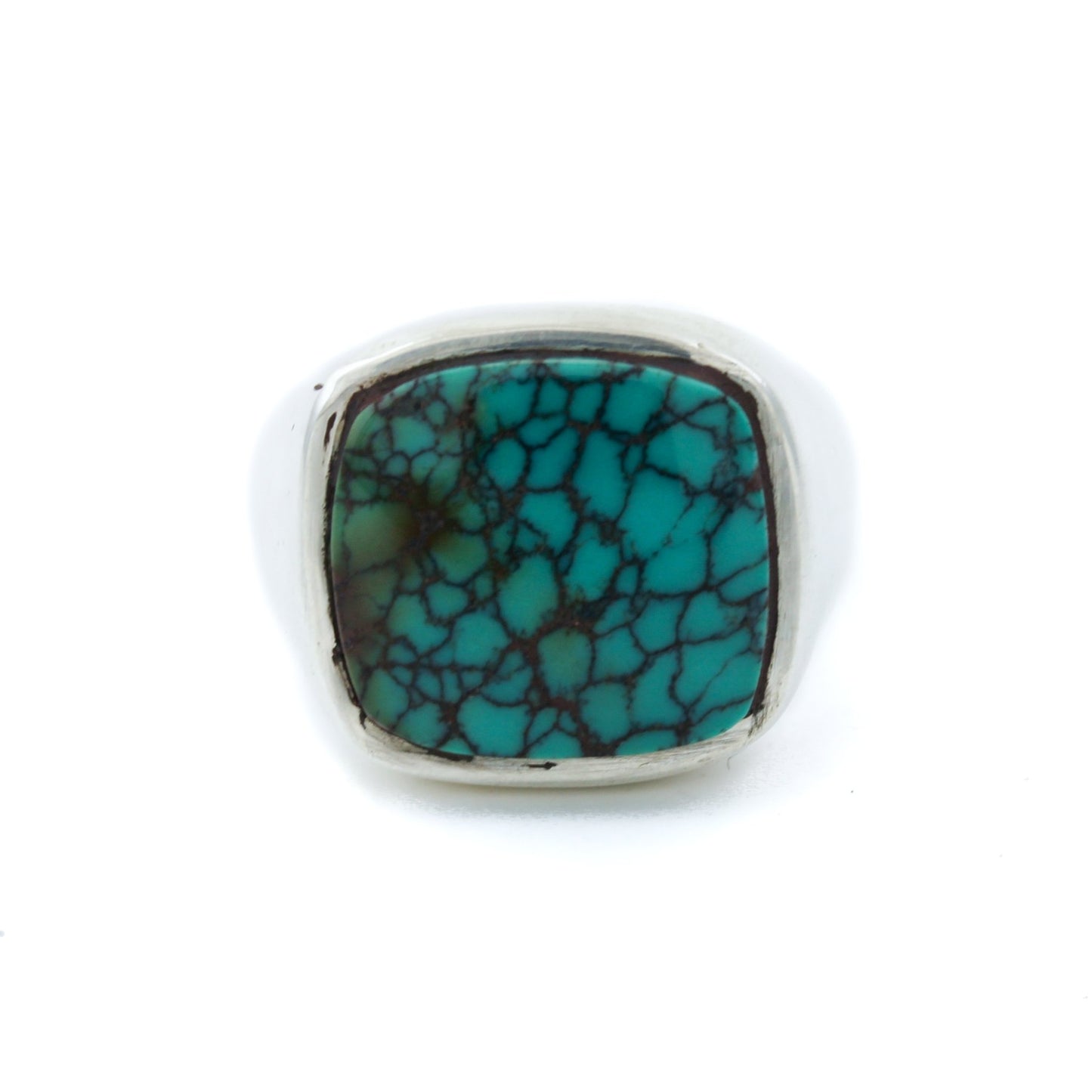 Natural Hubei Turquoise Inlay Ring - Kingdom Jewelry