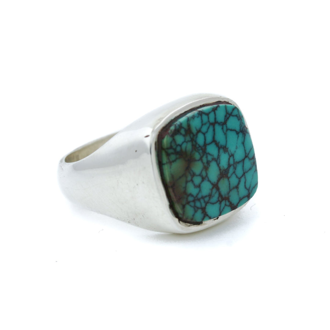 Natural Hubei Turquoise Inlay Ring - Kingdom Jewelry