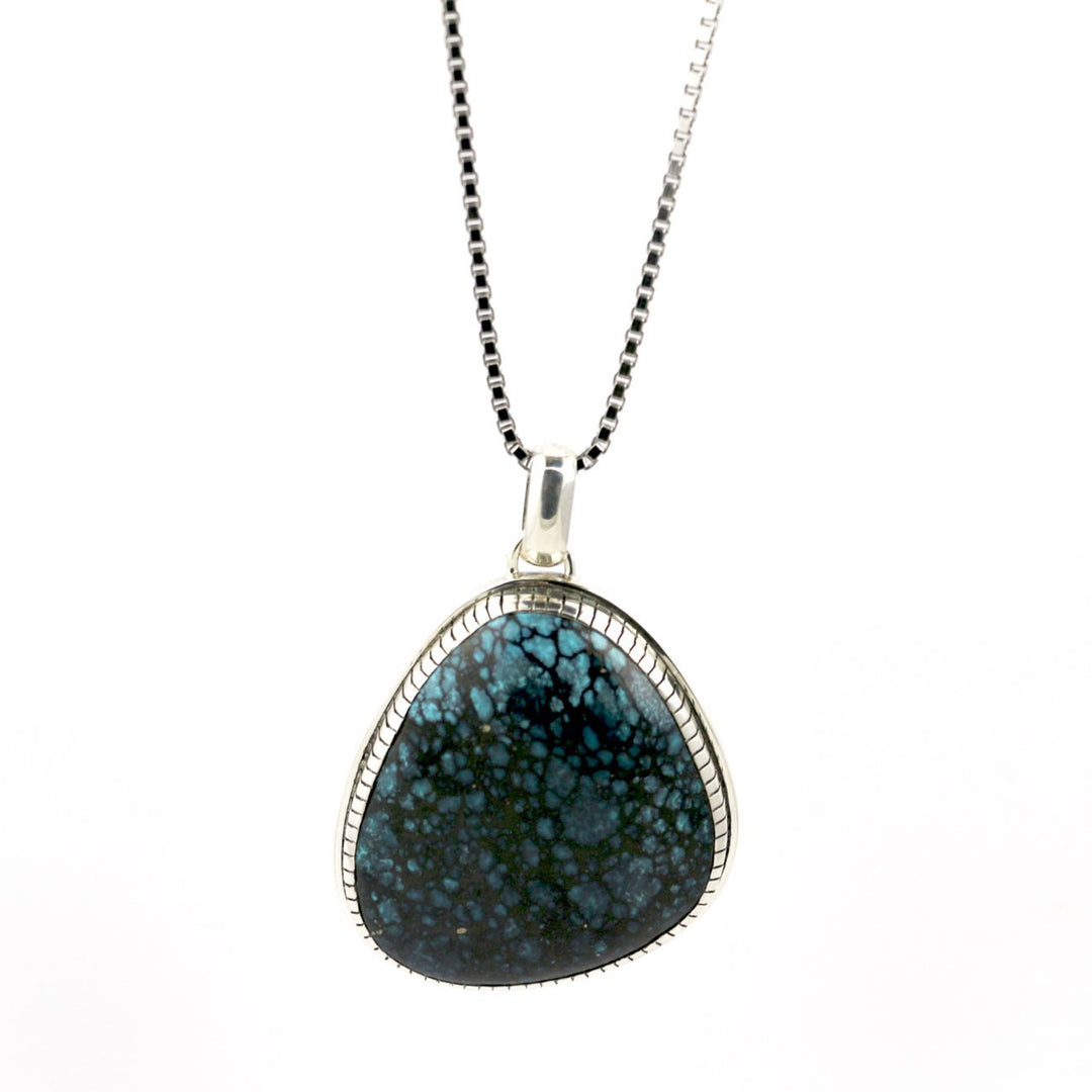 Natural Spiderweb Turquoise Pendant - Kingdom Jewelry