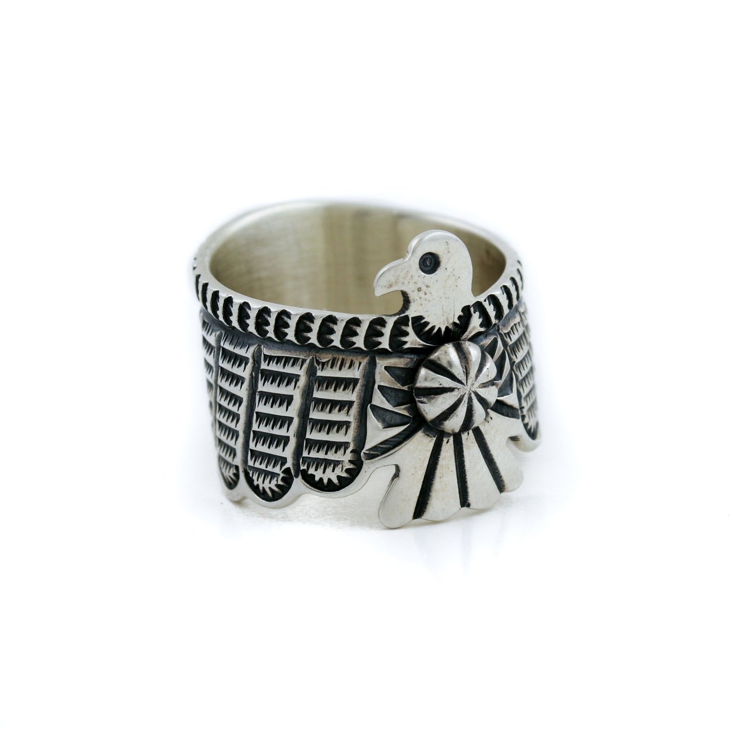Navajo Thunderbird Silver Ring Size 9.75 - Kingdom Jewelry
