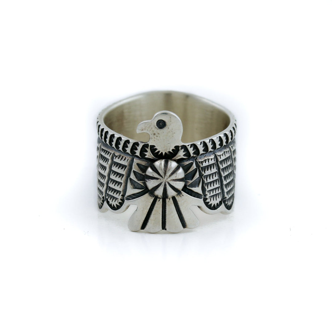 Navajo Thunderbird Silver Ring Size 9.75 - Kingdom Jewelry