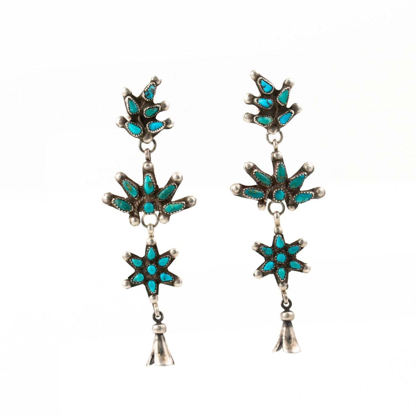 Needle Point Turquoise Drop Earrings - Kingdom Jewelry