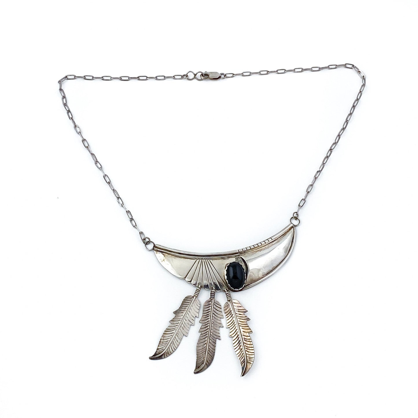 Offset Feather-Charmed Necklace - Kingdom Jewelry