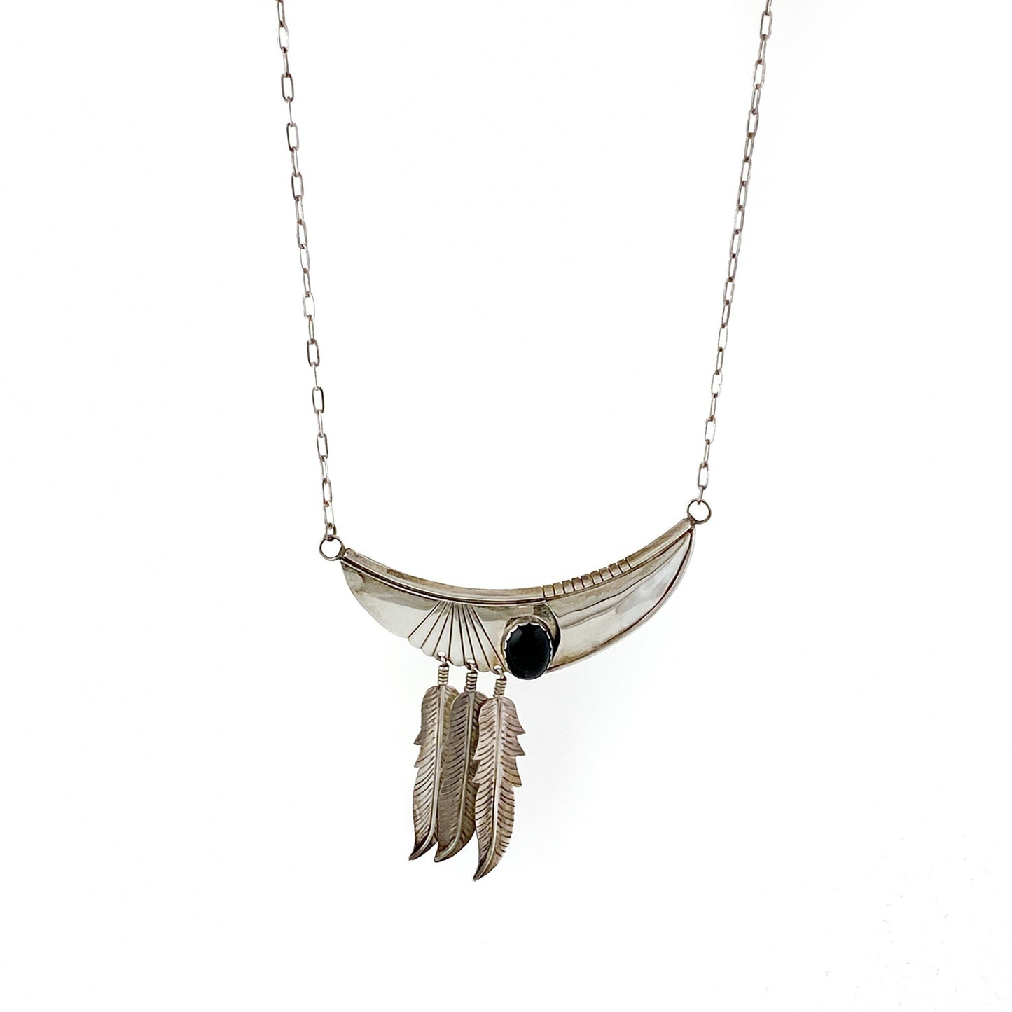 Offset Feather-Charmed Necklace - Kingdom Jewelry