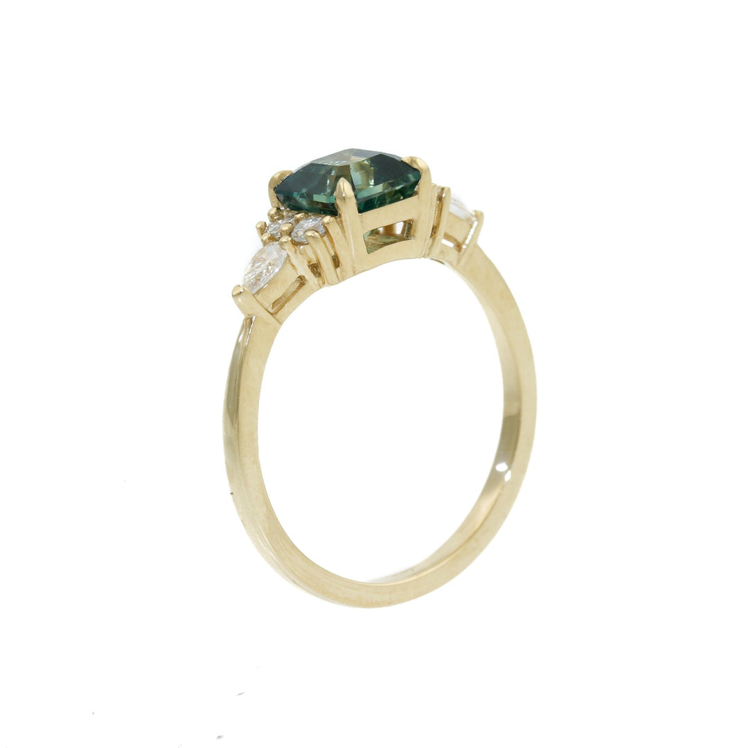 Opulent 14k Gold x Madagascan Parti Sapphire & Diamond Ring - Kingdom Jewelry