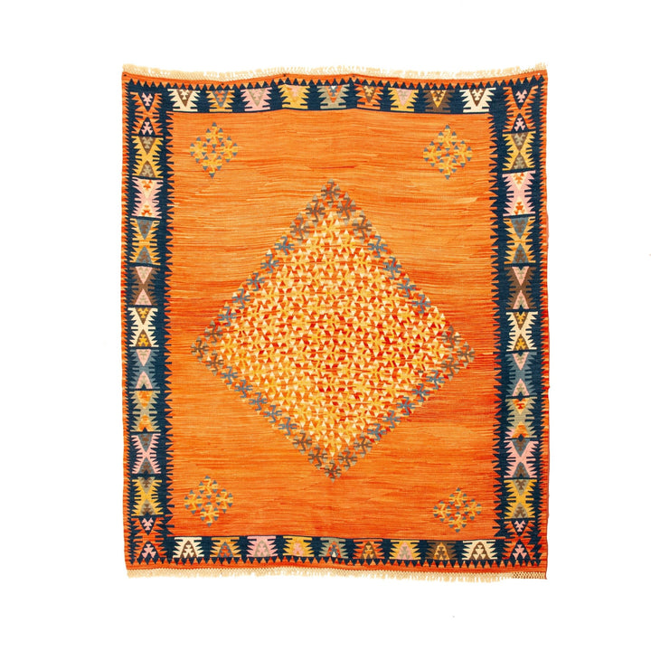 Orange Parallax Pirot Rug - Kingdom Jewelry