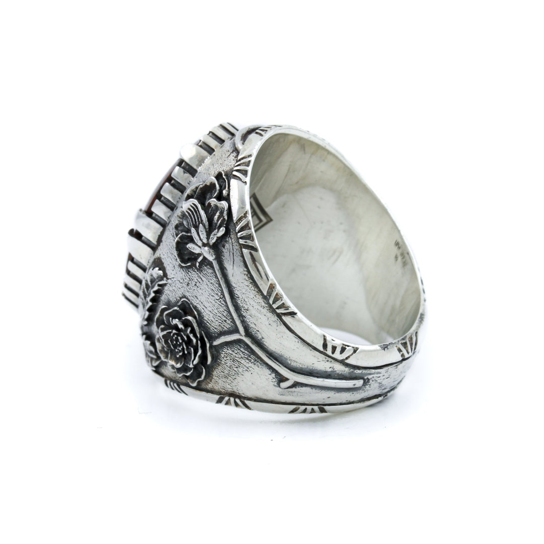 Ornate "Kiss From The Rose" Ring x Dino Bone by Kingdom - Kingdom Jewelry