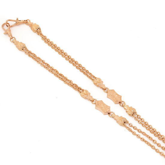 Ornate Rose Gold Watch Chain - Kingdom Jewelry