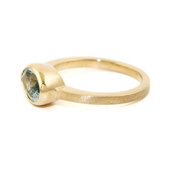 Oval Cut Aquamarine Ring in 14K - Kingdom Jewelry