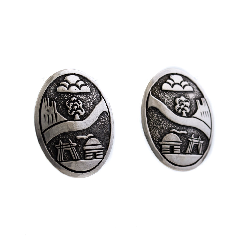 
                      
                        Oval Hopi Overlay Earrings - Kingdom Jewelry
                      
                    