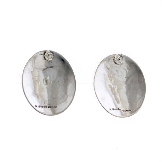 Oval Hopi Overlay Earrings - Kingdom Jewelry