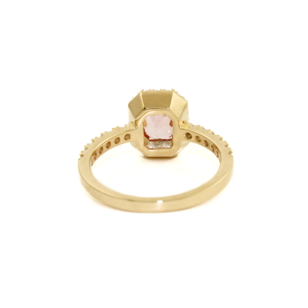 
                      
                        Peach Padparadscha Sapphire X Diamond Ring - Kingdom Jewelry
                      
                    