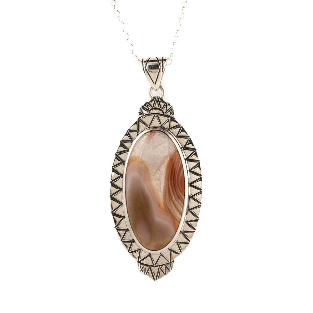 
                      
                        Peachy Laguna Agate Pendant - Kingdom Jewelry
                      
                    