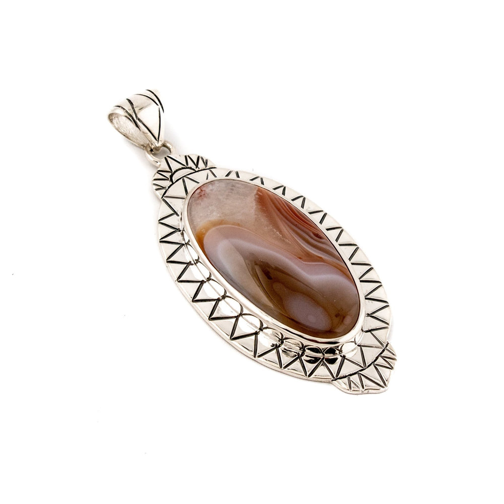 
                      
                        Peachy Laguna Agate Pendant - Kingdom Jewelry
                      
                    