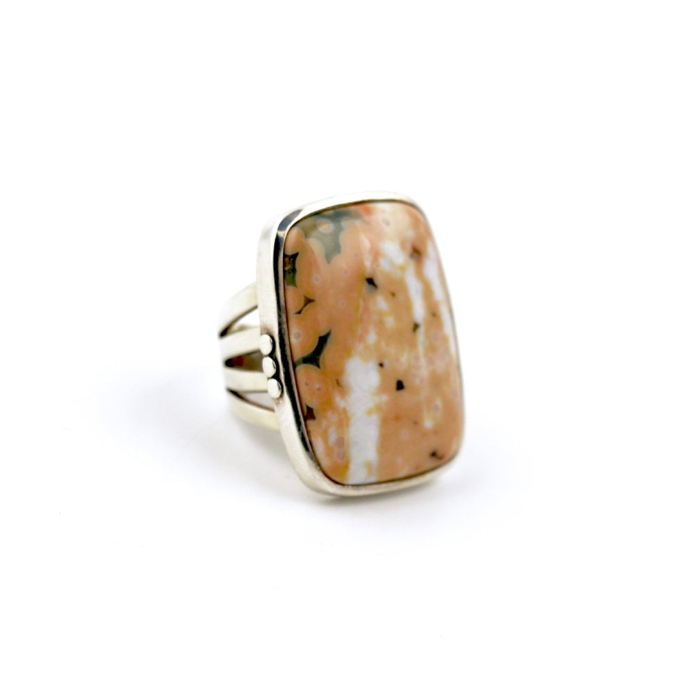 
                      
                        Peachy Ocean Jasper Ring - Kingdom Jewelry
                      
                    