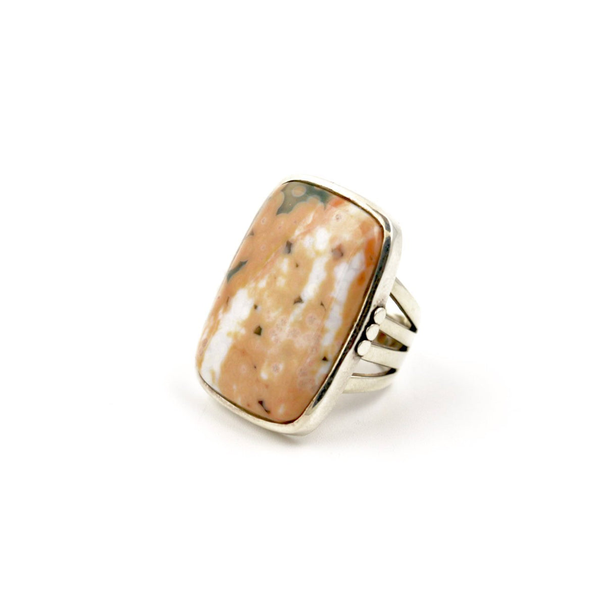 Peachy Ocean Jasper Ring - Kingdom Jewelry