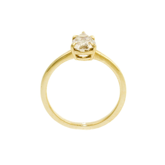 Load image into Gallery viewer, Pear Shape Champagne Diamond Solitaire Ring - Kingdom Jewelry
