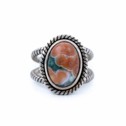 Persimmon Ocean Jasper Ring - Kingdom Jewelry