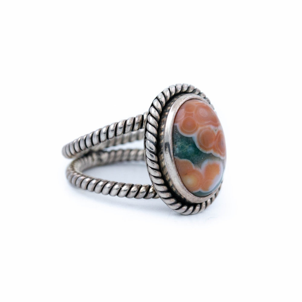 Persimmon Ocean Jasper Ring - Kingdom Jewelry