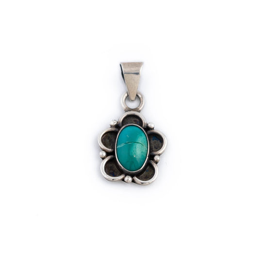 Petite Turquoise Flower Pendant - Kingdom Jewelry