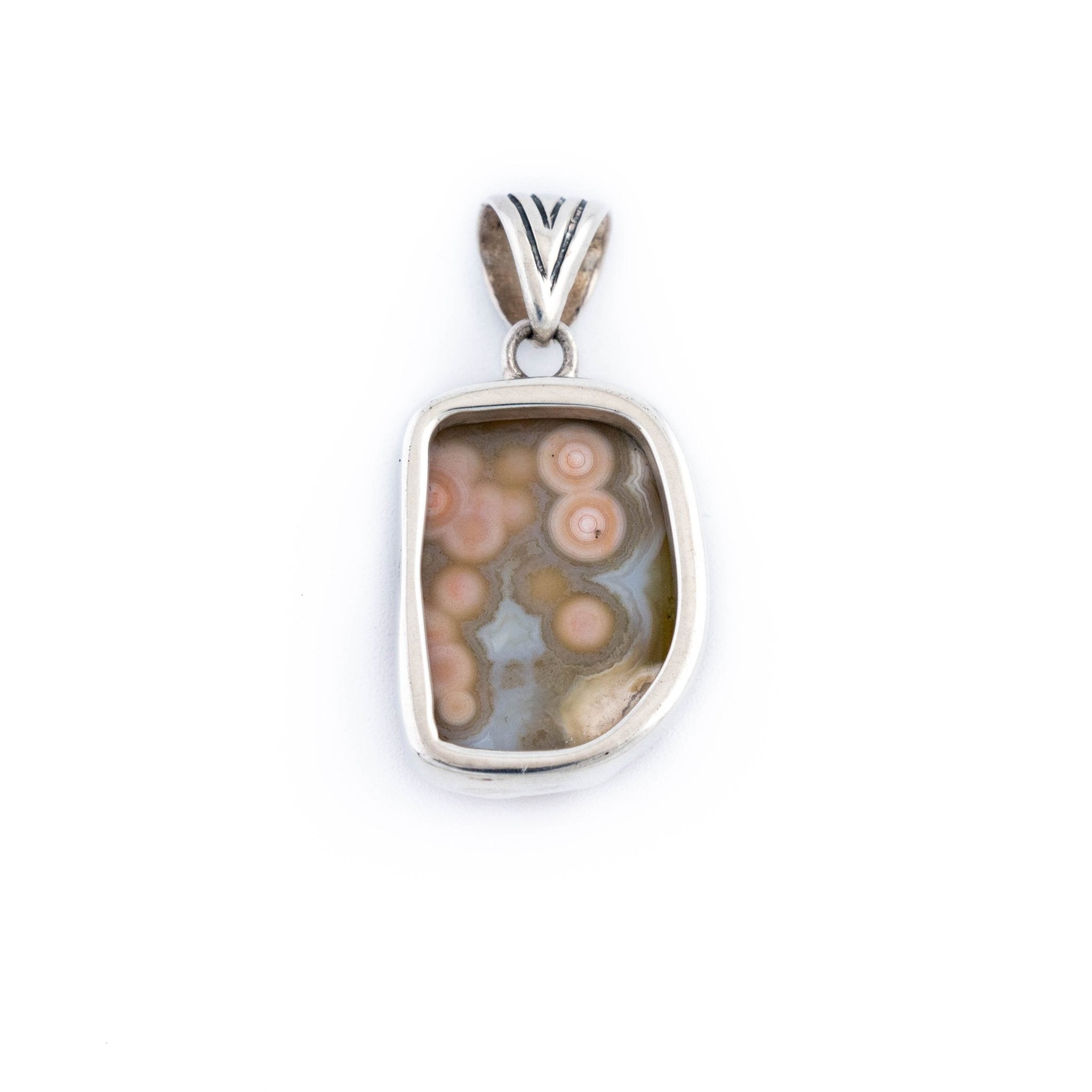 Pink Ocean Jasper authentic pendant.