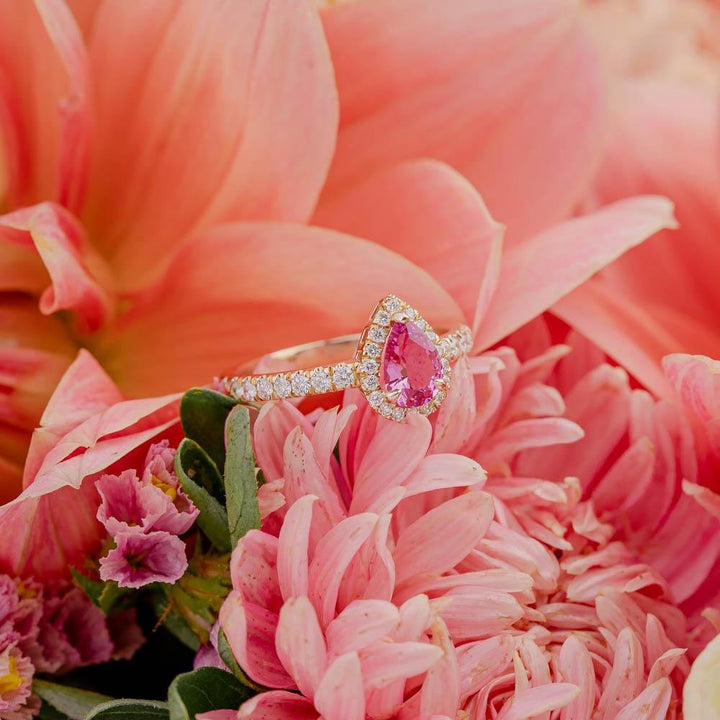 Pink Pear Engagement Ring - Kingdom Jewelry