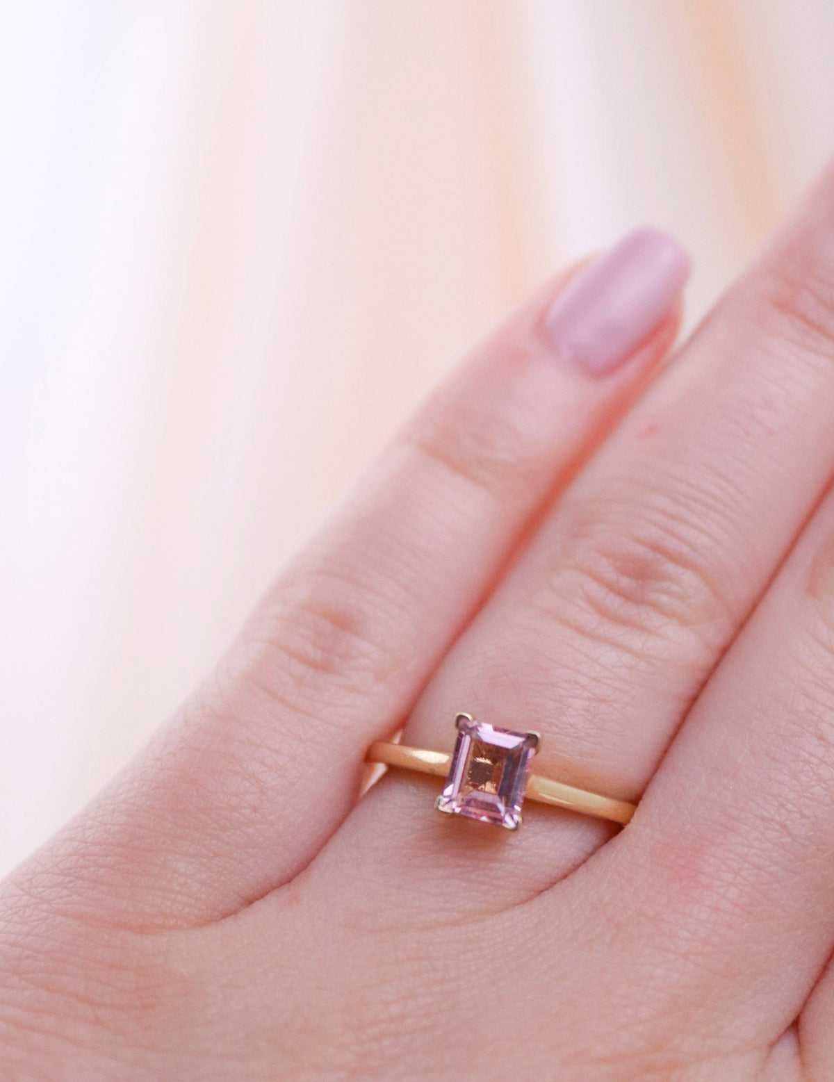 Princess-Cut Morganite Engagement Ring - Kingdom Jewelry
