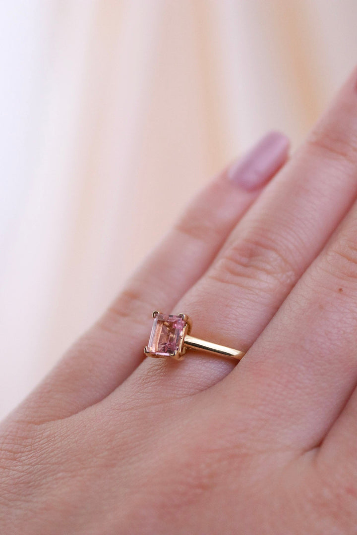 Princess-Cut Morganite Engagement Ring - Kingdom Jewelry