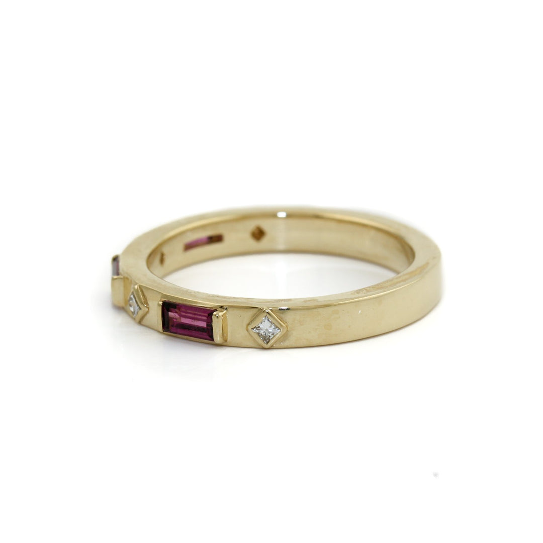 Purple Garnet & Diamond Eternity Band - Kingdom Jewelry