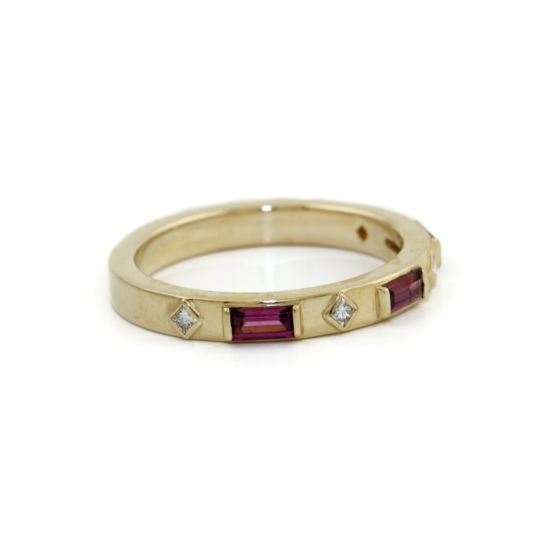 Purple Garnet & Diamond Eternity Band - Kingdom Jewelry