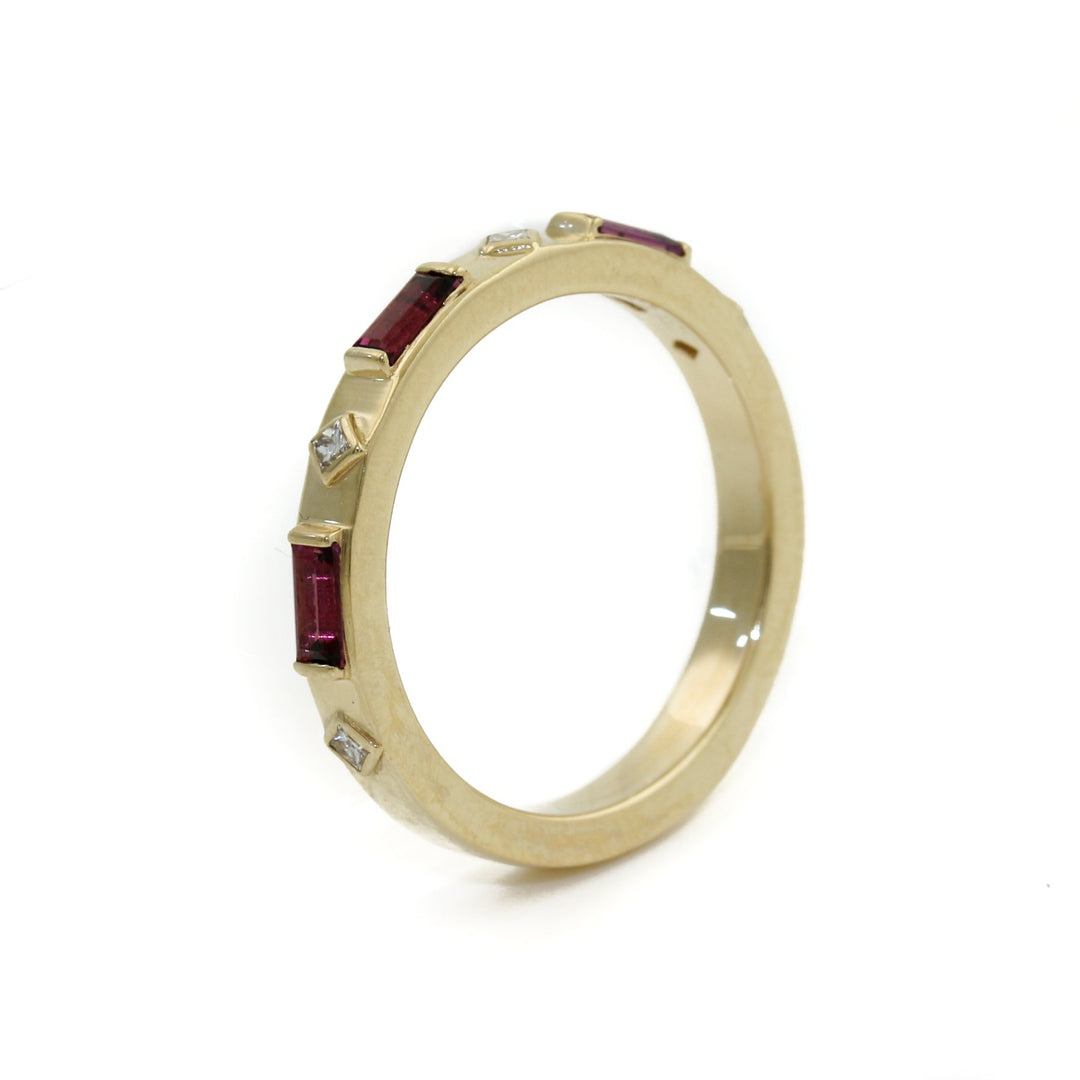 Purple Garnet & Diamond Eternity Band - Kingdom Jewelry