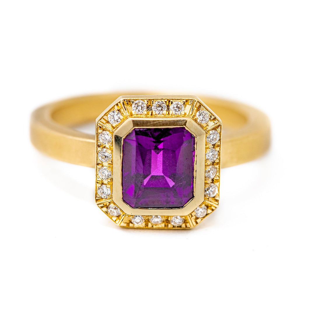 Purple Garnet Diamond Ring - Kingdom Jewelry