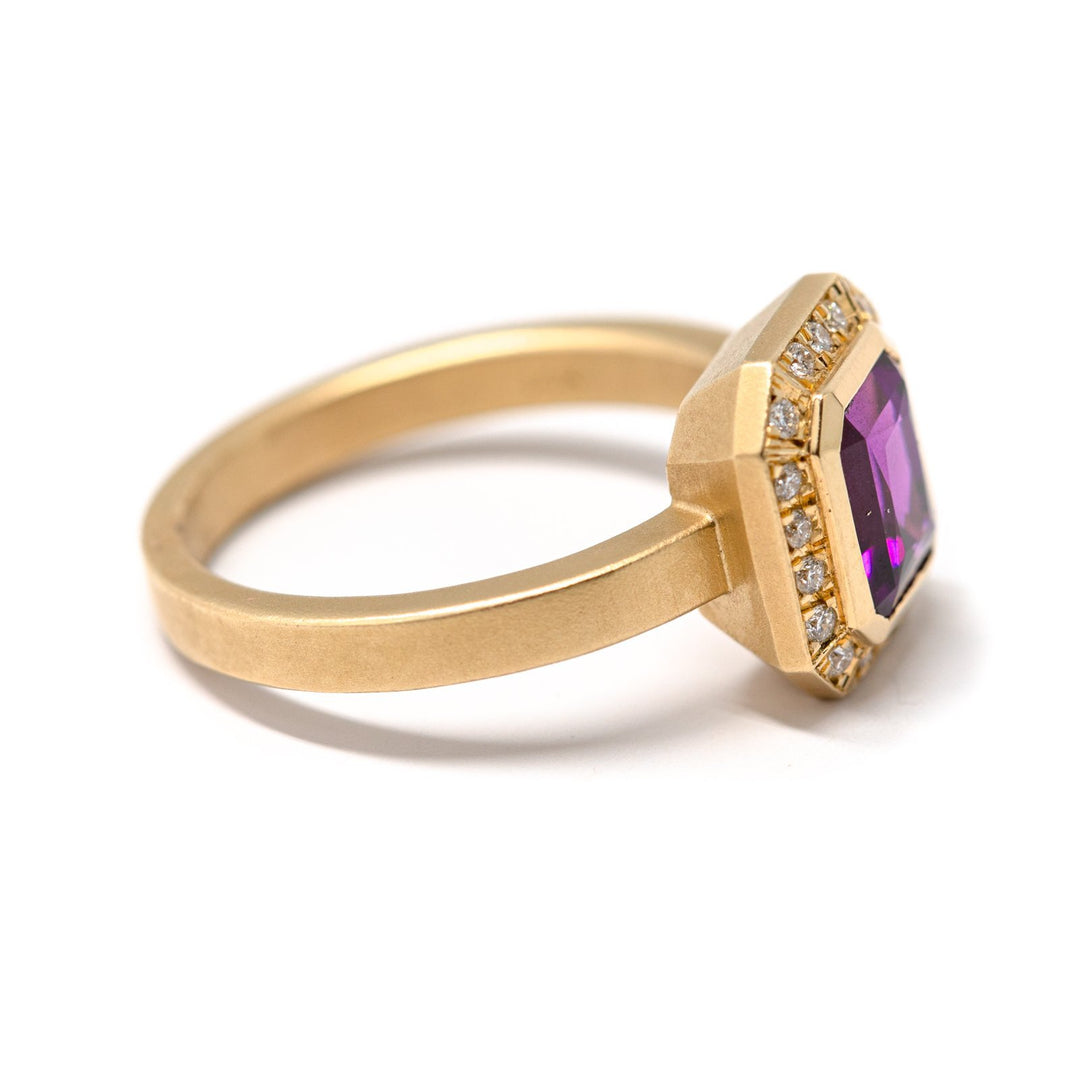 Purple Garnet Diamond Ring - Kingdom Jewelry