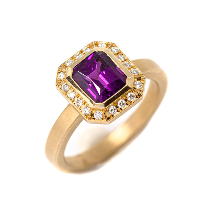 Purple Garnet Diamond Ring - Kingdom Jewelry