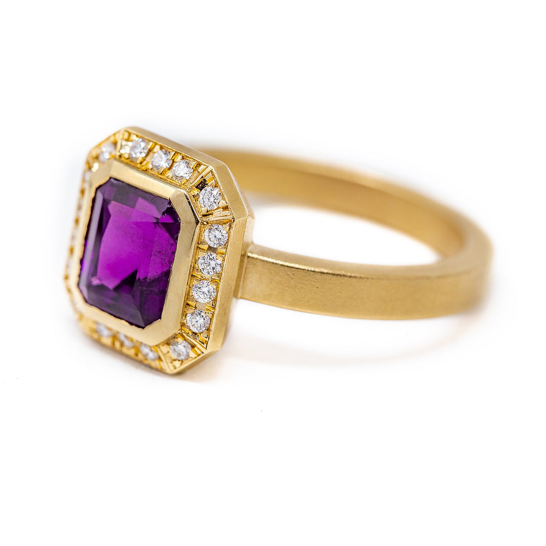 Purple Garnet Diamond Ring - Kingdom Jewelry